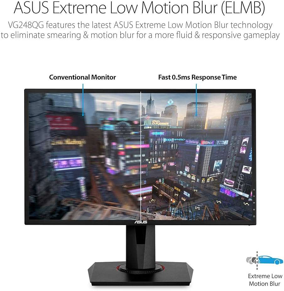 ASUS VG248QG 24” G-Sync Compatible Gaming Monitor 165Hz Full HD 1080p 0.5ms DP HDMI DVI Eye Care - Image 4