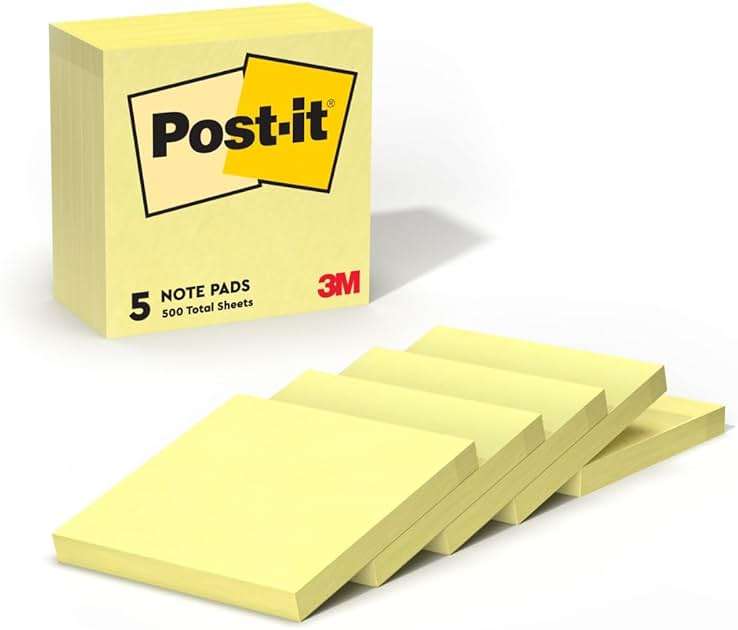 Post-it Pop-up Notes, 5 Sticky Note Pads, 3 x 3 in., School Supplies, Office Products, Accordion Sticky Notes Work with Pop-Up Note Dispenser, Canary Yellow - Image 1