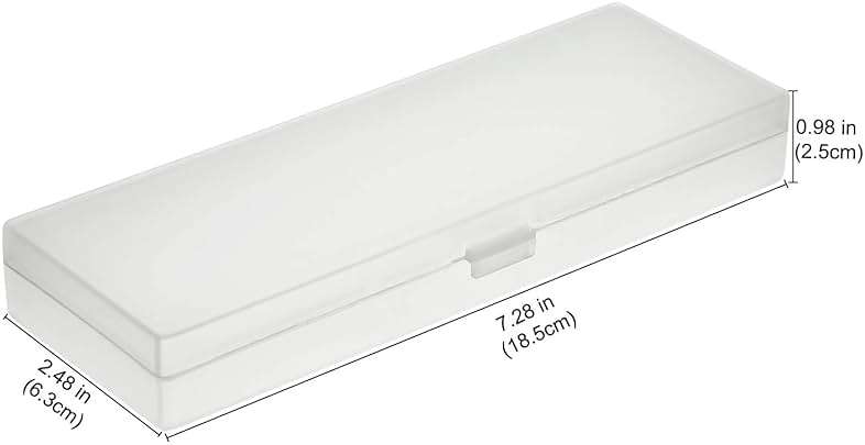 Chinco 4 Pieces Plastic Pencil Case Plastic Stationery Case with Hinged Lid and Snap Closure for Pencils, Pens, Drill Bits, Office Supplies (White) - Image 2