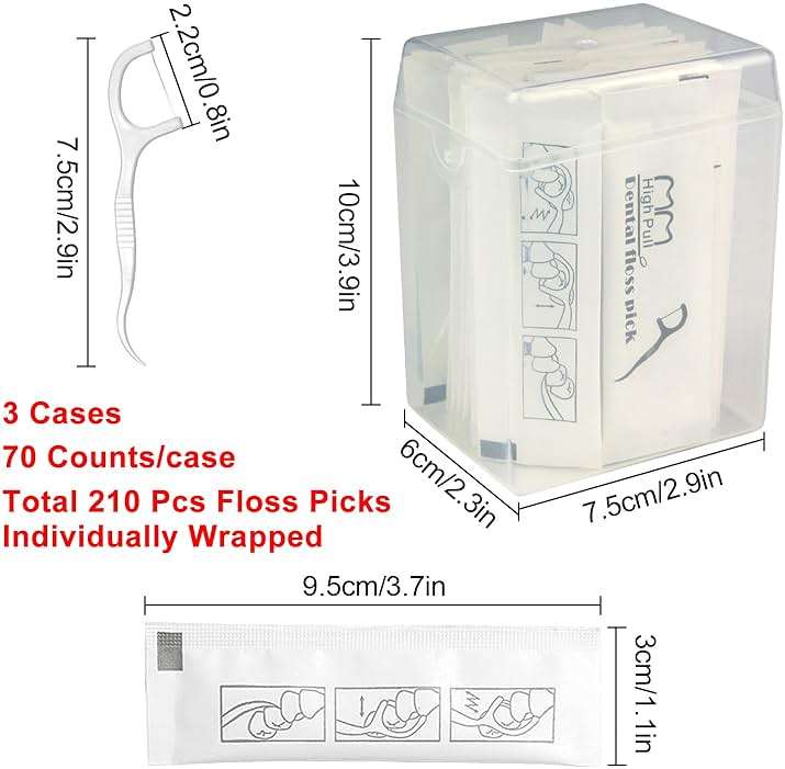 200 Count Individually Wrapped Dental Floss Picks - Travel Flossers for Teeth Cleaning and Oral Care - Ideal Travel Size Toiletries, Wedding Basket Supplies and Guest Bathroom Essentials - Image 8