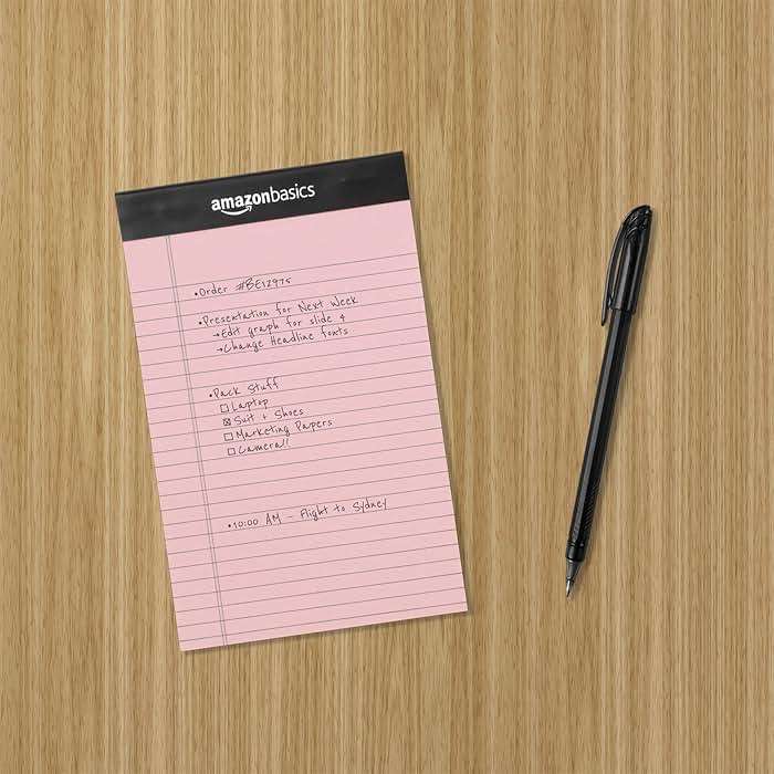 Amazon Basics Narrow Ruled Writing Pads, Perforated, 5" x 8", Multicolor, 6-Pack of 50 Sheets - Image 6