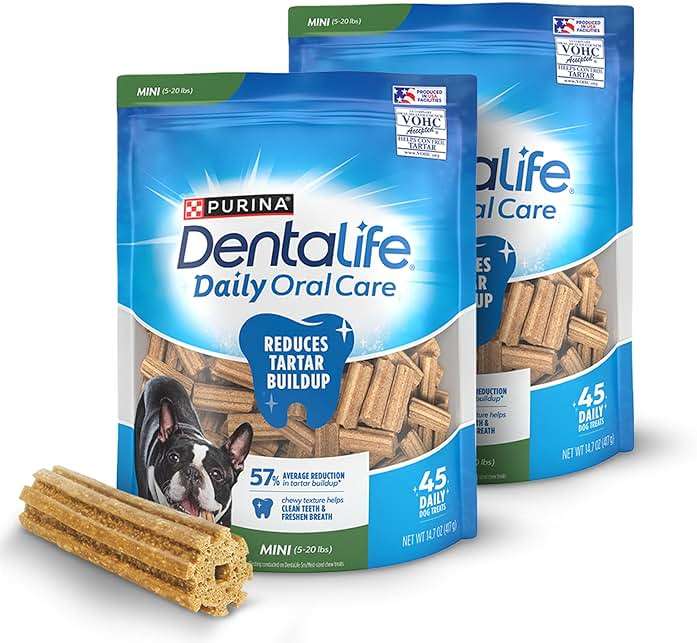 DentaLife Daily Oral Care Dog Treats for Small Dogs 5-20 lbs., Chewy Dental Treat to Freshen Breath and Fight Tartar, Chicken Flavor, 14.7 oz. each, 45 Chews each/90 Total Chews - 45 ct. Pouch - Image 1