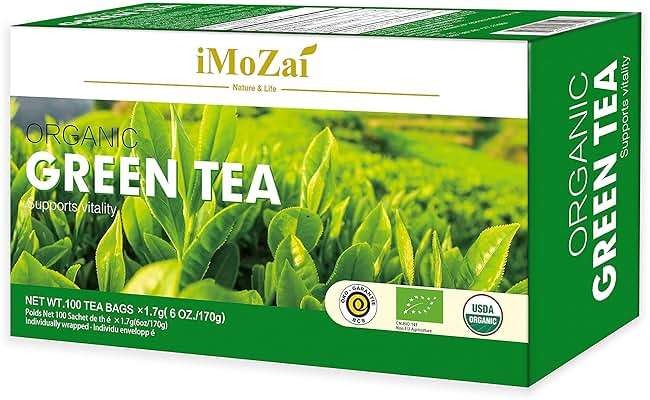 Imozai Organic Green Tea Bags 100 Count Individually Wrapped - Image 3