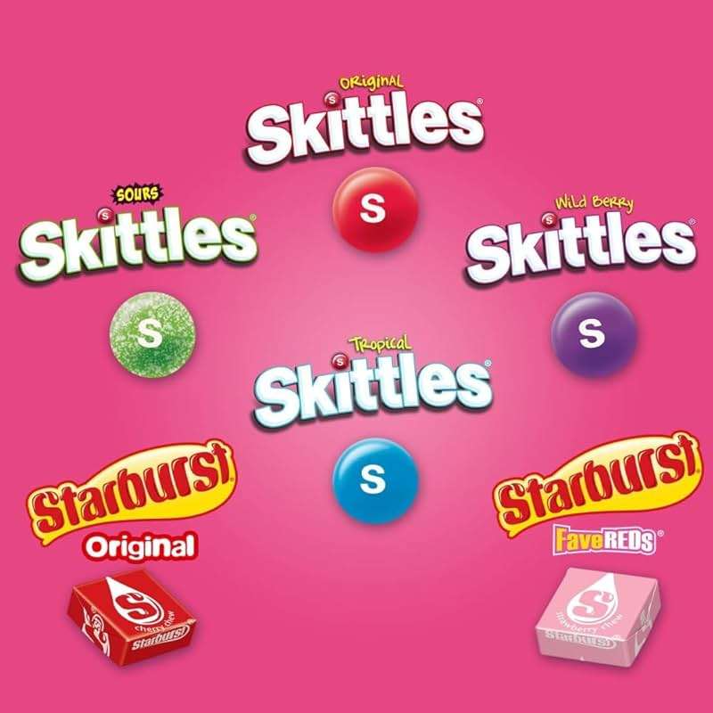 SKITTLES & STARBURST Assorted Chewy Candy Variety Pack for Holidays, Gifts, Parties, Candy Assortment, 62.79 oz (30 Count) Bulk Box - Image 3