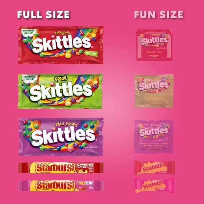SKITTLES & Starbust Assorted Candy Variety Pack for Holidays, Gifts, Parties, Candy Assortment, 37.05 oz (18 Count) Bulk Box - Image 3