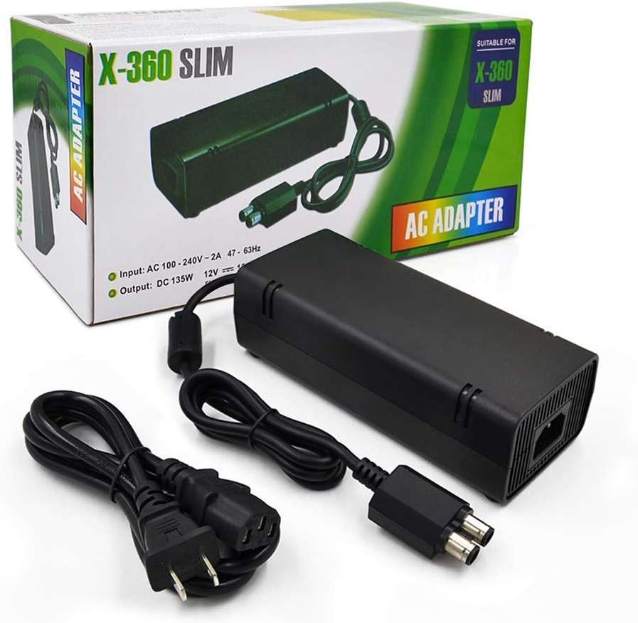 YUDEG Xbox 360 Slim Power Supply, Quiet AC Charger 100-240V Power Brick for Xbox 360 Slim ONLY - Image 1