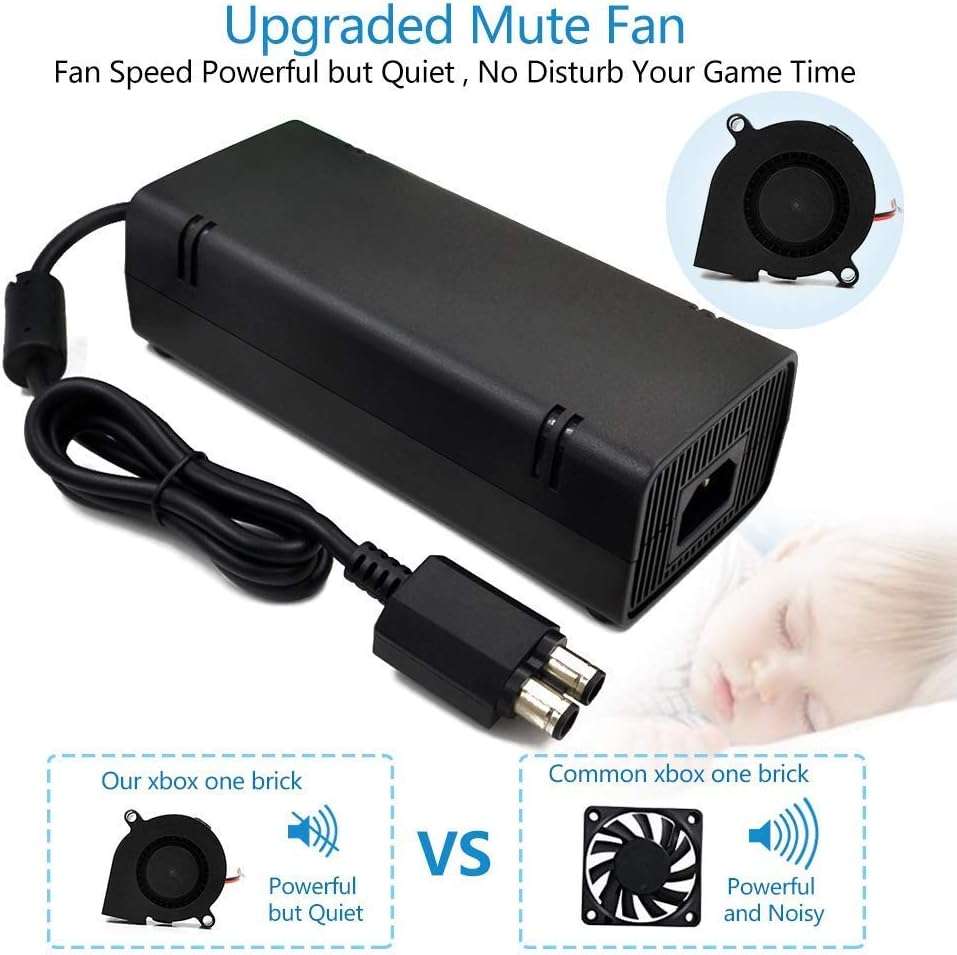YUDEG Xbox 360 Slim Power Supply, Quiet AC Charger 100-240V Power Brick for Xbox 360 Slim ONLY - Image 2