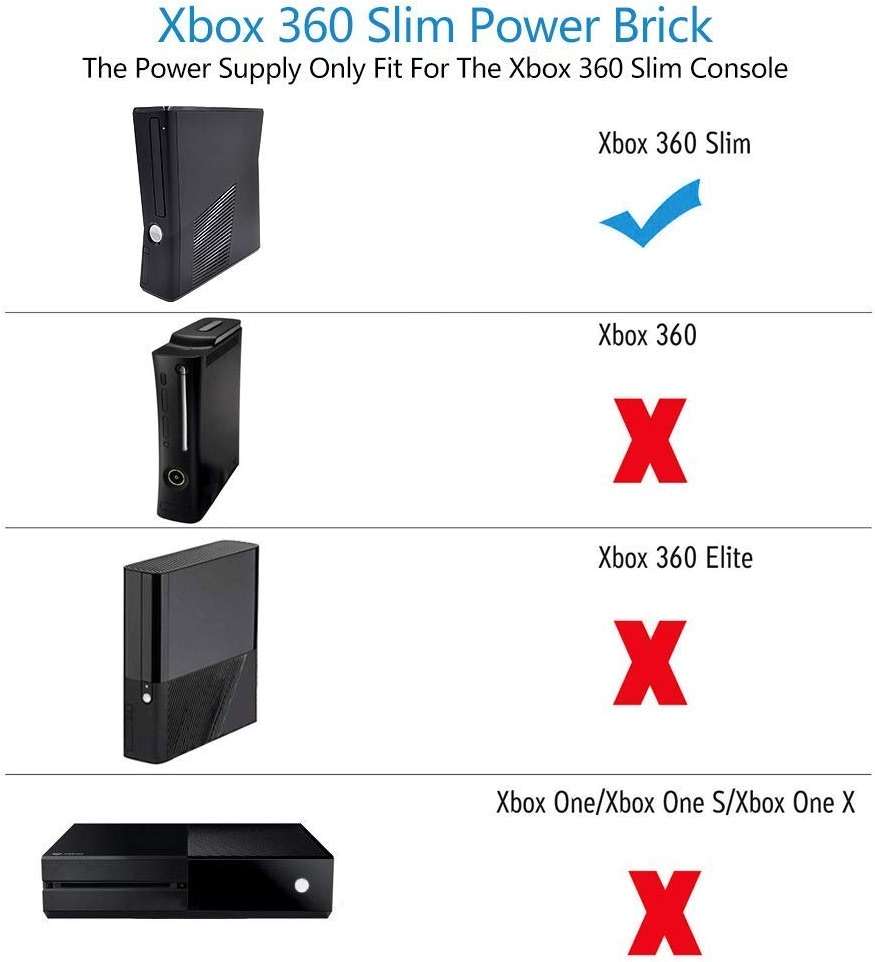 YUDEG Xbox 360 Slim Power Supply, Quiet AC Charger 100-240V Power Brick for Xbox 360 Slim ONLY - Image 6