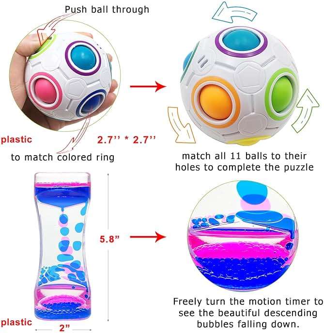 Scientoy Fidget Toy Set, 35 Pcs Sensory Toy for ADD, OCD, Autistic Children, Adults, Anxiety Autism to Stress Relief and Anti Anxiety with Motion Timer, Perfect for Classroom Reward with Gift Box - Image 3