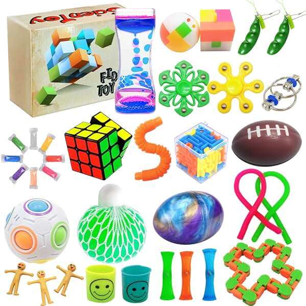 Scientoy Fidget Toy Set, 35 Pcs Sensory Toy for ADD, OCD, Autistic Children, Adults, Anxiety Autism to Stress Relief and Anti Anxiety with Motion Timer, Perfect for Classroom Reward with Gift Box - Image 4