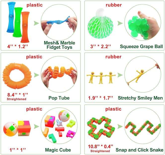 Scientoy Fidget Toy Set, 35 Pcs Sensory Toy for ADD, OCD, Autistic Children, Adults, Anxiety Autism to Stress Relief and Anti Anxiety with Motion Timer, Perfect for Classroom Reward with Gift Box - Image 5