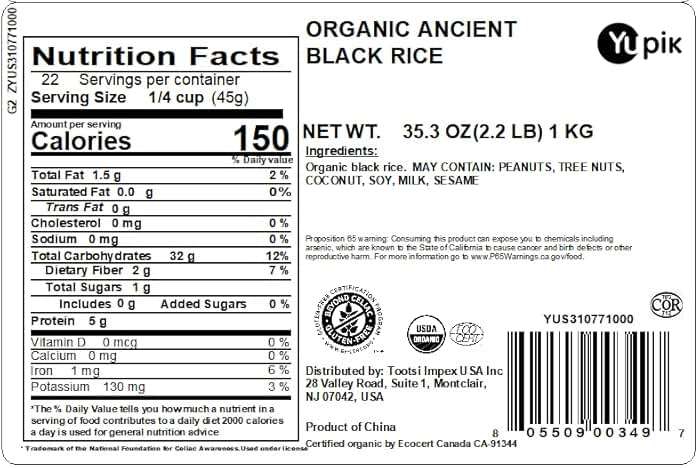 Yupik Organic Ancient Black Rice, 2.2 lb (35.2 oz), USDA certified, Kosher, Gluten-free, Whole Grain, Ideal for Cooking, Side Dishes, and Salads - Image 2
