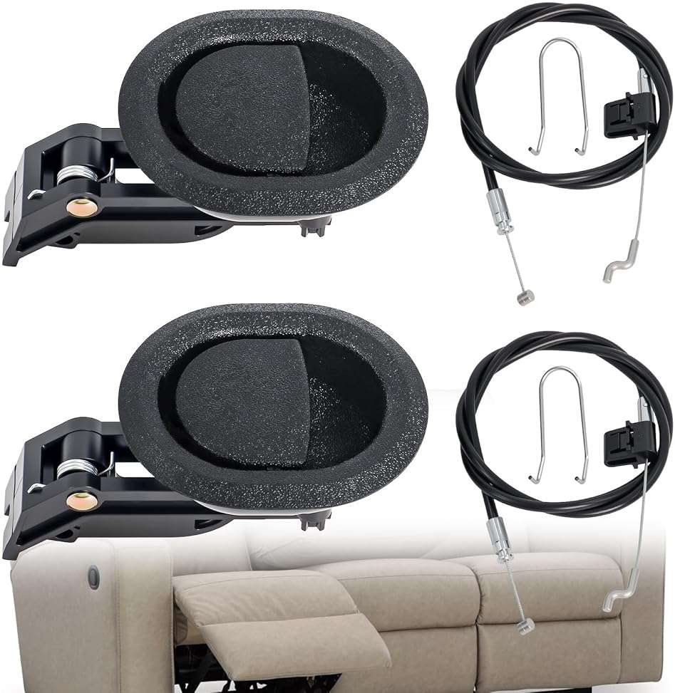 Sofa Chair Recliner Release Pull Handle 3" by 3.5", (2 Set) Recliner Replacement Parts with Release 4.75" Exposed Cable Compatible with Lazy Boyy Ashleyy and Most Furniture Brands Rrecliner Repair - Image 1