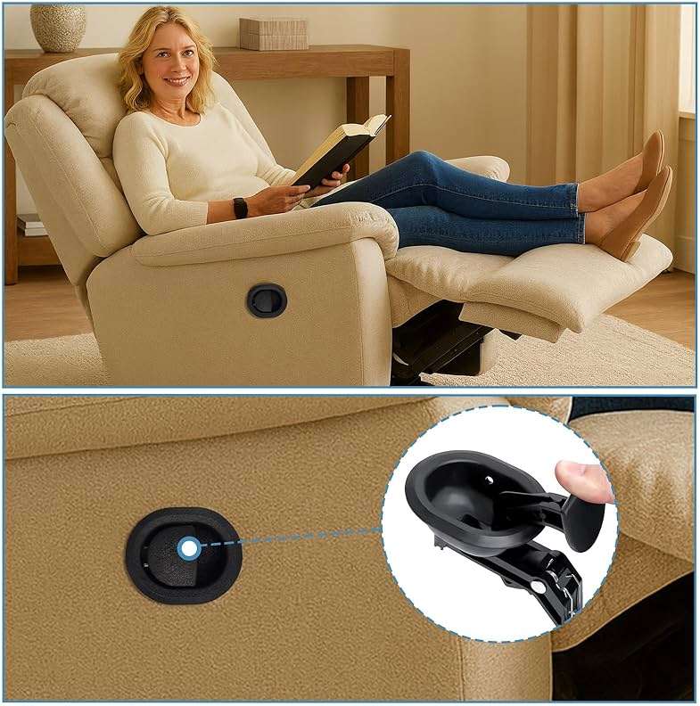 Sofa Chair Recliner Release Pull Handle 3" by 3.5", (2 Set) Recliner Replacement Parts with Release 4.75" Exposed Cable Compatible with Lazy Boyy Ashleyy and Most Furniture Brands Rrecliner Repair - Image 8