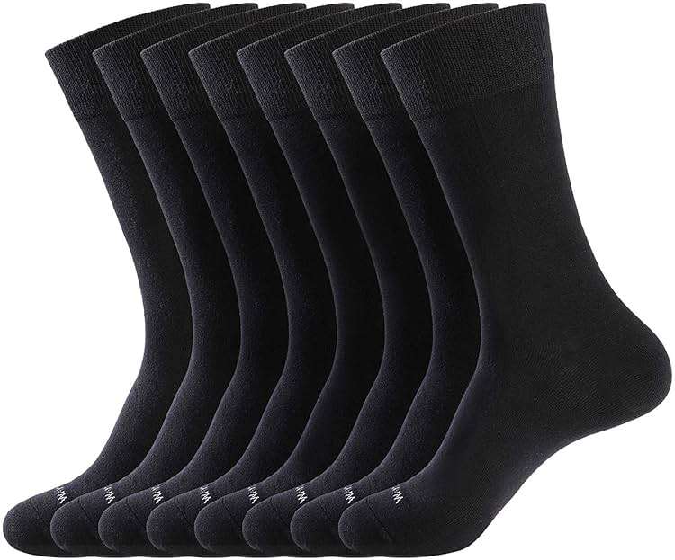 WANDER Men's Dress Socks Cotton Thin Classic Lightweight Socks 6/8 Pairs Solid & Patterned Soft Breathable Socks - Image 1