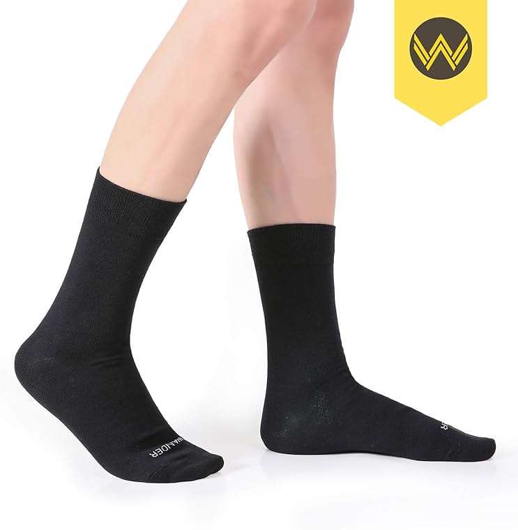 WANDER Men's Dress Socks Cotton Thin Classic Lightweight Socks 6/8 Pairs Solid & Patterned Soft Breathable Socks - Image 5