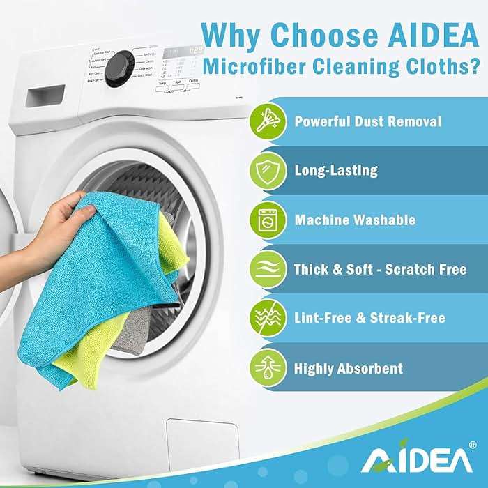 AIDEA Microfiber Cleaning Cloth-100PK, Soft Microfiber Towels for Cars, Absorbent Cleaning Rags, Lint-Free Streak-Free Wash Cloths for House, Kitchen, Window(12in.x12in) - Image 3
