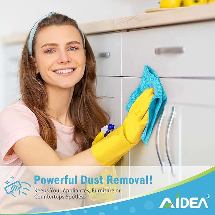 AIDEA Microfiber Cleaning Cloth-100PK, Soft Microfiber Towels for Cars, Absorbent Cleaning Rags, Lint-Free Streak-Free Wash Cloths for House, Kitchen, Window(12in.x12in) - Image 4