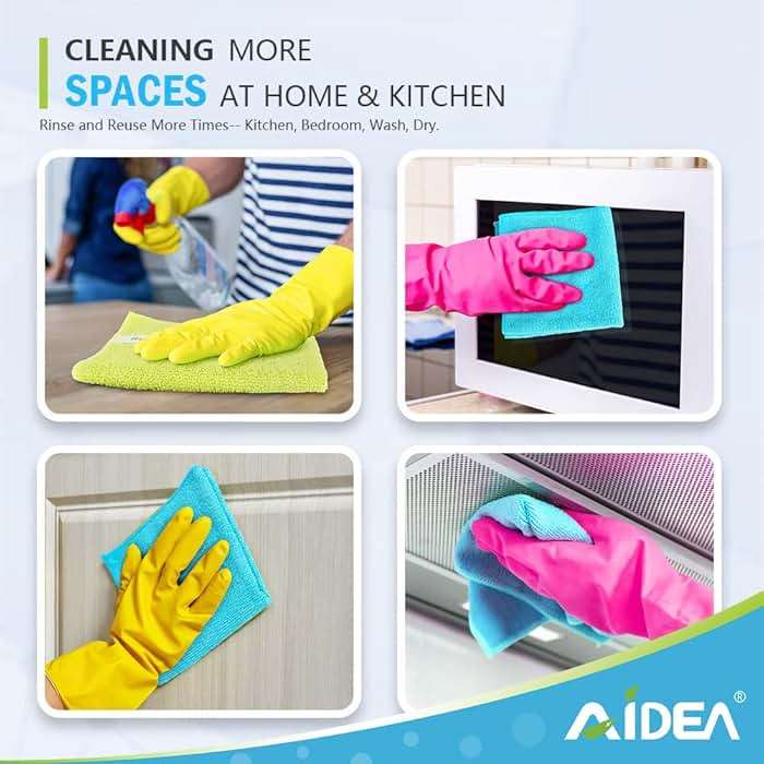 AIDEA Microfiber Cleaning Cloth-100PK, Soft Microfiber Towels for Cars, Absorbent Cleaning Rags, Lint-Free Streak-Free Wash Cloths for House, Kitchen, Window(12in.x12in) - Image 7