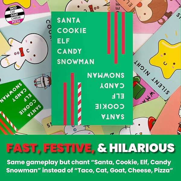 Santa Cookie Elf Candy Snowman Christmas Edition Holiday Card Game by Taco Cat Goat Cheese Pizza | Great for Stockings and White Elephant Gift | Fun for Kids, Teens, Adults, and Families | 2-8 Players - Image 5