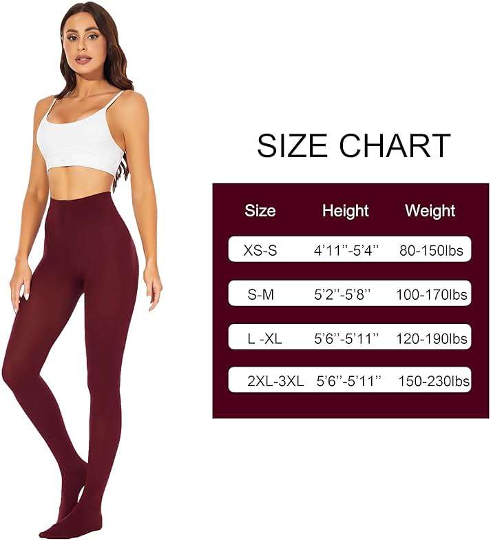 HeyUU Women's 80D Ultra Soft Opaque Tights, High Waist Solid Color Footed Pantyhose with 29 Colors - Image 3