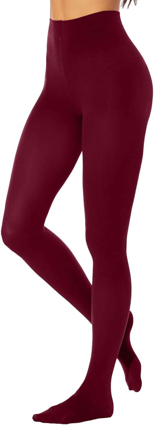 HeyUU Women's 80D Ultra Soft Opaque Tights, High Waist Solid Color Footed Pantyhose with 29 Colors - Image 5
