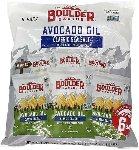 Boulder Canyon Avocado Oil Sea Salt Potato Chips 6 Count, 1.25 OZ - Image 1
