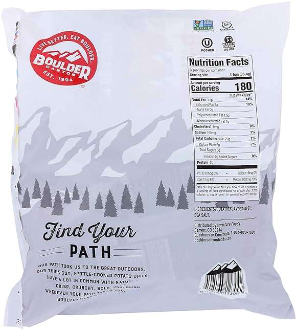 Boulder Canyon Avocado Oil Sea Salt Potato Chips 6 Count, 1.25 OZ - Image 2