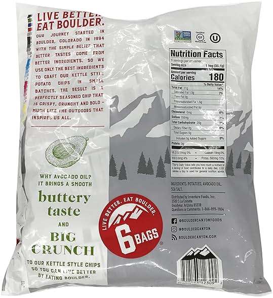 Boulder Canyon Avocado Oil Sea Salt Potato Chips 6 Count, 1.25 OZ - Image 3