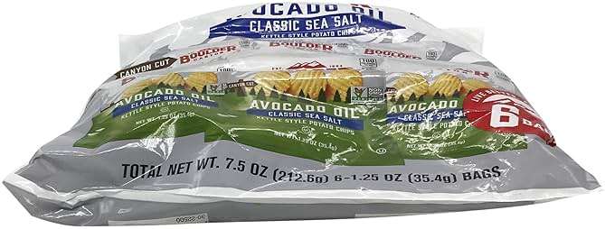 Boulder Canyon Avocado Oil Sea Salt Potato Chips 6 Count, 1.25 OZ - Image 7