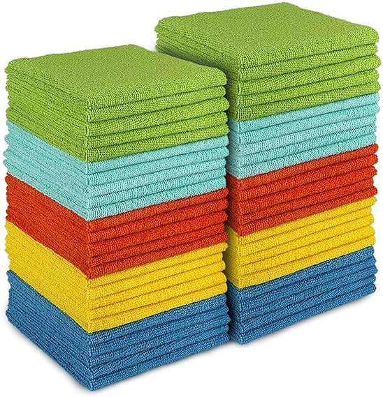 AIDEA Microfiber Cleaning Cloth, 50PK, Microfiber Towels for Cars, All Purpose Cleaning Rags for House, Dusting Cloth for Kitchen, Car, Window, 12"×12" - Image 1