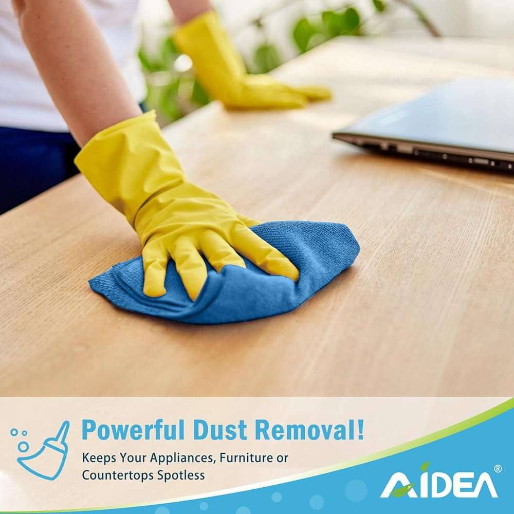 AIDEA Microfiber Cleaning Cloth, 50PK, Microfiber Towels for Cars, All Purpose Cleaning Rags for House, Dusting Cloth for Kitchen, Car, Window, 12"×12" - Image 4