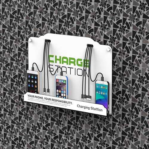 VIPATEY Wall Mounted Cell Phone Charging Station High Speed Cables with 8 Ports Applicable Airport Hospitals Banks Hotel Shopping Malls and Public Places - Image 4