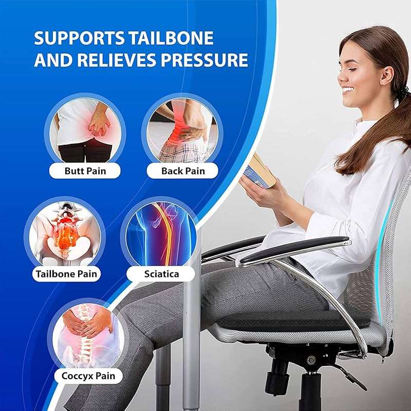 Helishy Gel Seat Cushion, Double Thick Egg Gel Cushion for Pressure Pain Relief, Breathable Wheelchair Cushion Chair Pads for Car Seat Office Chair (16x14x1.65inch) - Image 7