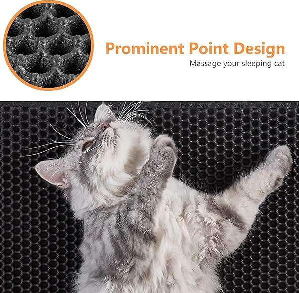 Cat Litter Mat Litter Box Mat, EVA Honeycomb Double Layer Design, Urine & Waterproof, Scatter Control Kitty Litter Mat, Less Waste, Easier To Clean,Washable, Black - Image 7