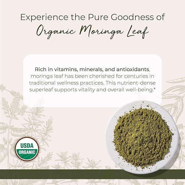 Starwest Botanicals Organic Moringa Leaf Powder - Natural Green Superfood Powder for Tea, Juice, & Smoothies, Certified Kosher, Non GMO - Bulk 1 lb Bag - Image 2