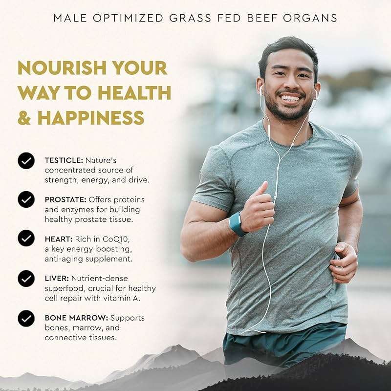 Ancestral Supplements Mofo, Supplements for Men, Support for Energy Levels and Overall Men's Health and Wellness, Non-GMO Grass Fed Beef Organ Supplement with Liver, No Fillers, 180 Capsules - Image 4