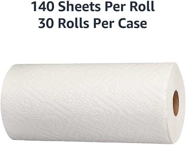 AmazonCommercial 2-Ply White Adapt-a-Size Kitchen Paper Towels, Absorbent, Thick, Individually Wrapped, 140 Towels per Roll (30 Rolls), 4200 Count - Image 2