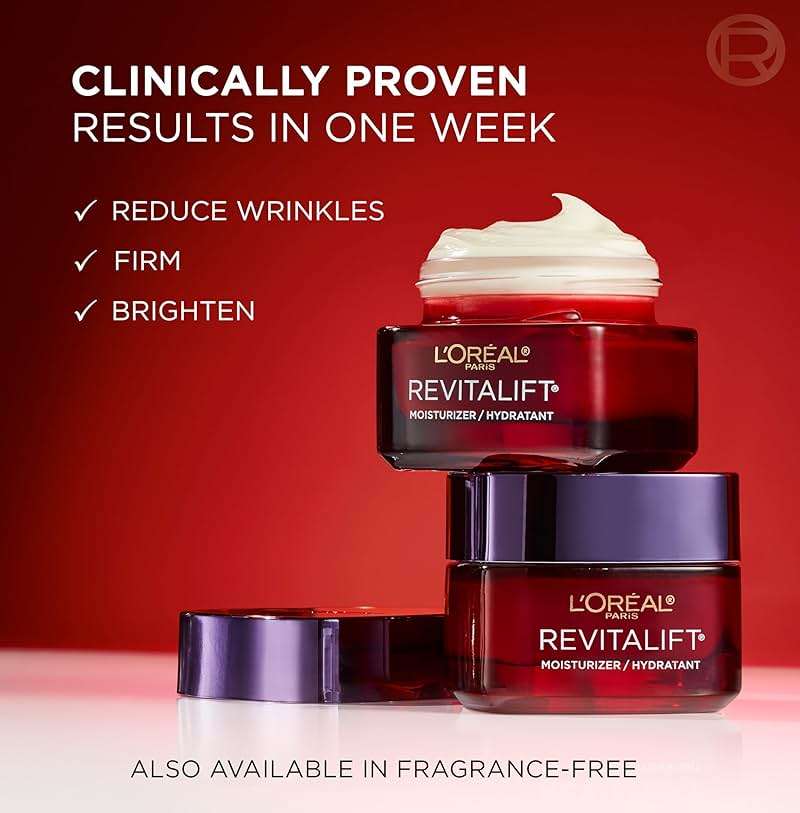 L'Oreal Paris Revitalift Anti-Aging Face Moisturizer, Pro Retinol, Vitamin C & Hyaluronic Acid to Reduce Wrinkles, Firm & Brighten Skin, 1.7 Oz - Image 2