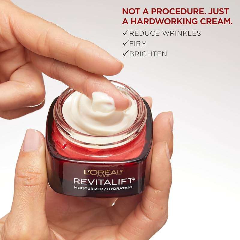 L'Oreal Paris Revitalift Anti-Aging Face Moisturizer, Pro Retinol, Vitamin C & Hyaluronic Acid to Reduce Wrinkles, Firm & Brighten Skin, 1.7 Oz - Image 6