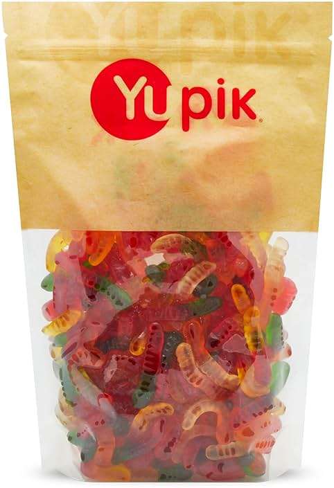 Yupik Mini Gummy Worms, 2.2 lb (35.2 oz), Gluten-Free, Dual-Colored, Fruity Flavors, Soft & Chewy, 2" Gummies, Fun Treat, Sweet Candy, Delicious Snack, Ideal for Gifting, Holidays & Baking - Image 1