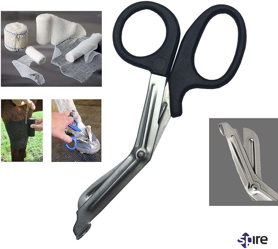 Spire Tuff Cut Utility Safety Bandage Scissors, Trauma Shears for Nurses First Aid Medical Paramedics Emergency EMT Physicians Doctors Nurse Home and Nursing Household, Military-Grade Scissors 7.5" - Image 2
