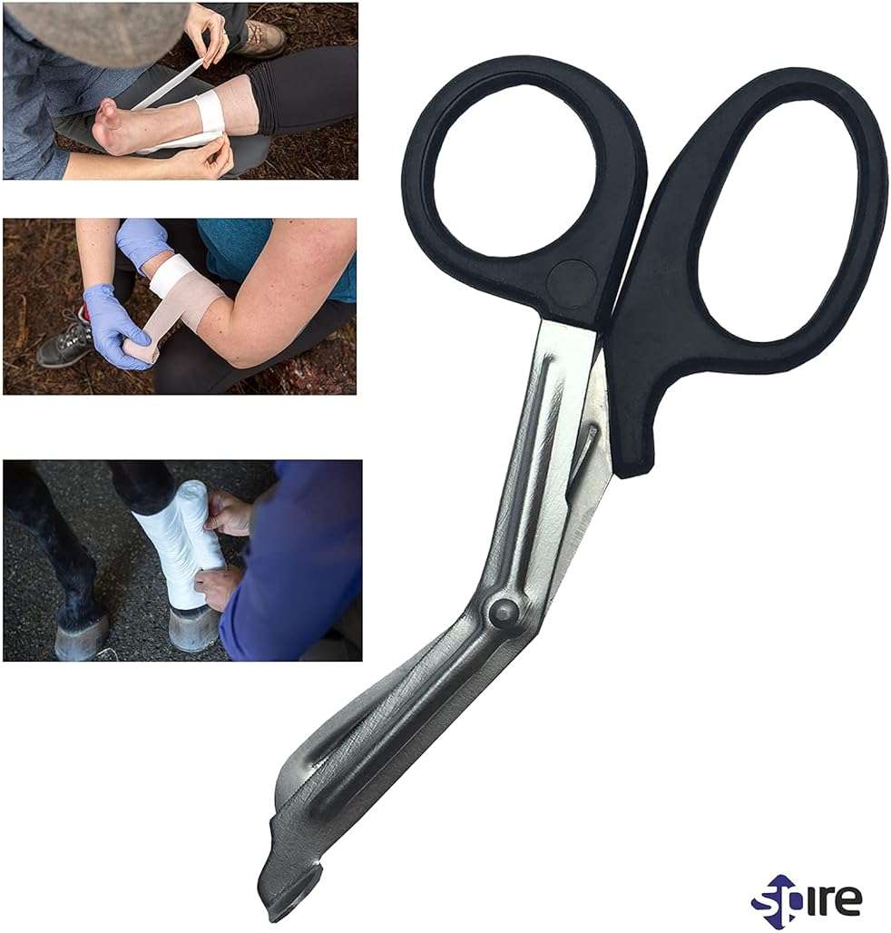 Spire Tuff Cut Utility Safety Bandage Scissors, Trauma Shears for Nurses First Aid Medical Paramedics Emergency EMT Physicians Doctors Nurse Home and Nursing Household, Military-Grade Scissors 7.5" - Image 3