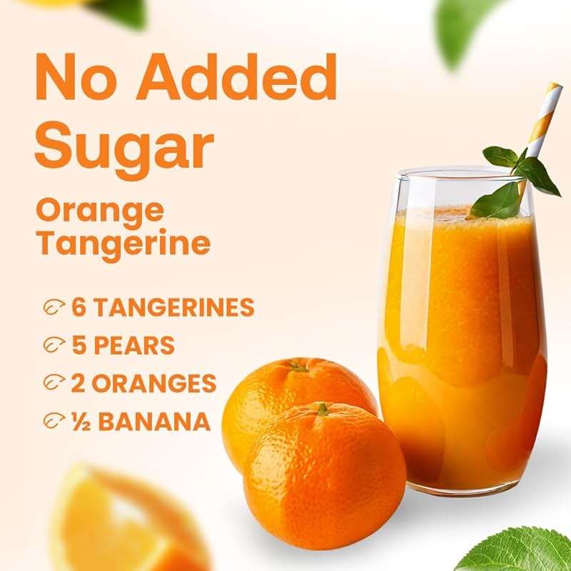 Dr. Smoothie 100% Crushed Orange Tangerine – No Added Sugar, Made with Real Fruits/Fruit Juice – Vegan, No Artificial Colors or Flavors – Sunny Blend of Sweet Oranges & Tangerines – 46 oz Bottle - Image 5