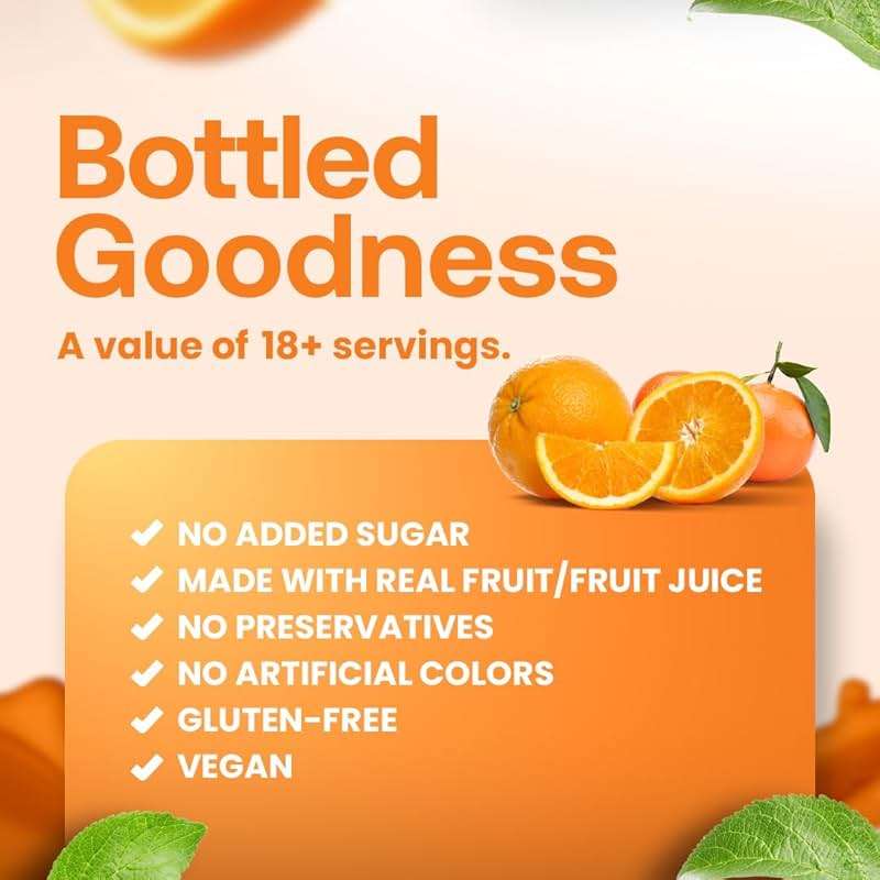 Dr. Smoothie 100% Crushed Orange Tangerine – No Added Sugar, Made with Real Fruits/Fruit Juice – Vegan, No Artificial Colors or Flavors – Sunny Blend of Sweet Oranges & Tangerines – 46 oz Bottle - Image 6