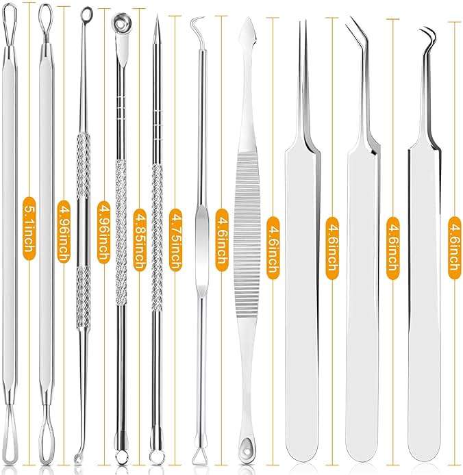 Pimple Popper Tool Kit - Boxoyx 10 Pcs Blackhead Remover Comedone Extractor Kit with Metal Case for Quick and Easy Removal of Pimples, Blackheads, Zit Removing, Forehead,Facial and Nose(Silver) - Image 7