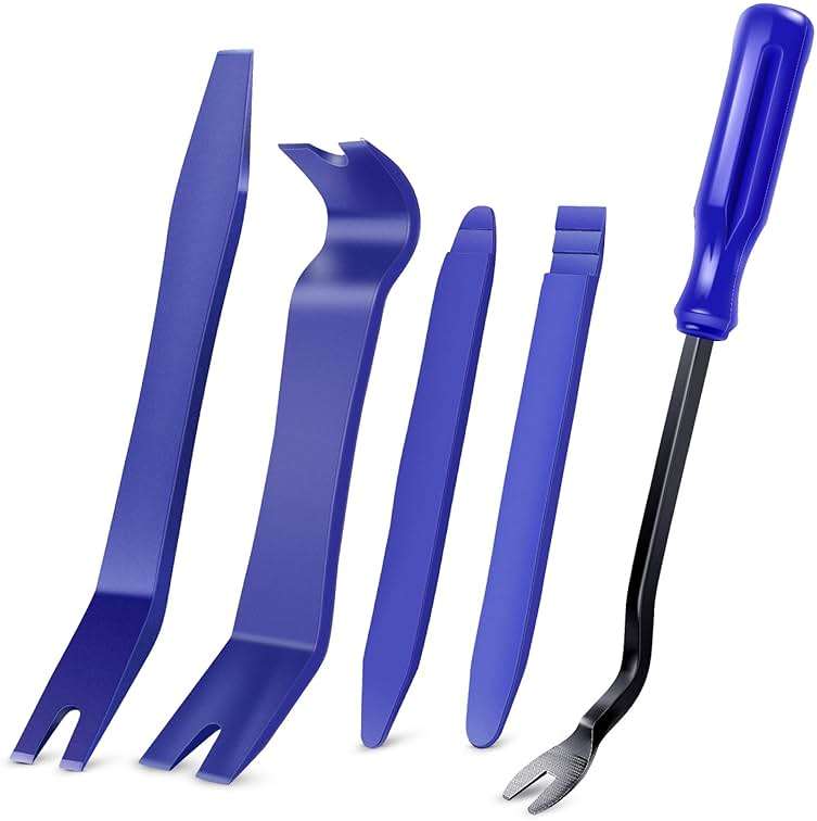 GOOACC 5PCS Auto Trim Removal Tool Kit No-Scratch Pry Tool Kit for Car Door Clip Panel & Audio Dashboard Dismantle -5PCS - Image 1