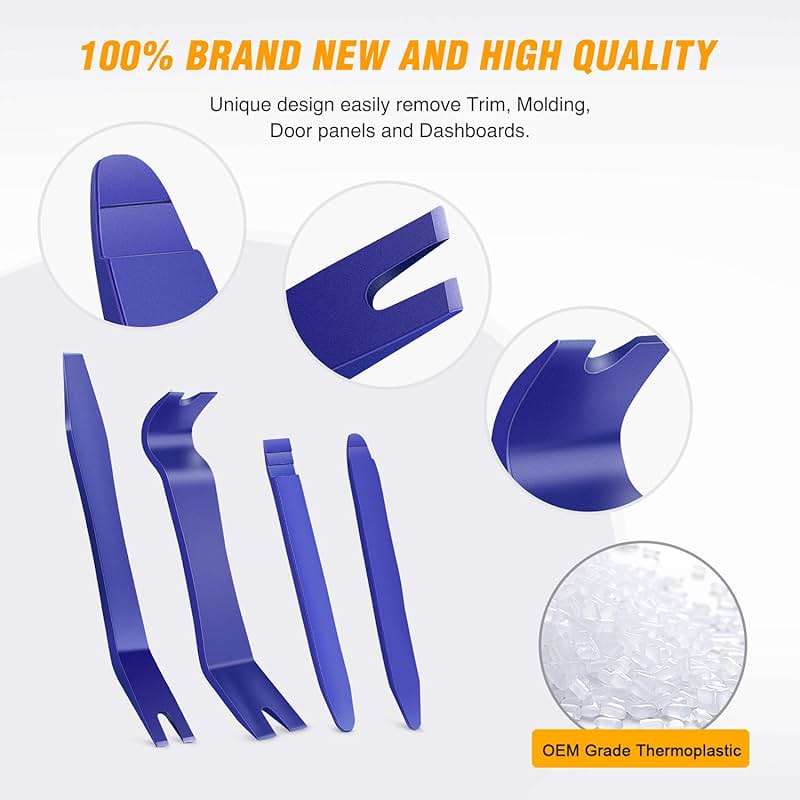 GOOACC 5PCS Auto Trim Removal Tool Kit No-Scratch Pry Tool Kit for Car Door Clip Panel & Audio Dashboard Dismantle -5PCS - Image 3