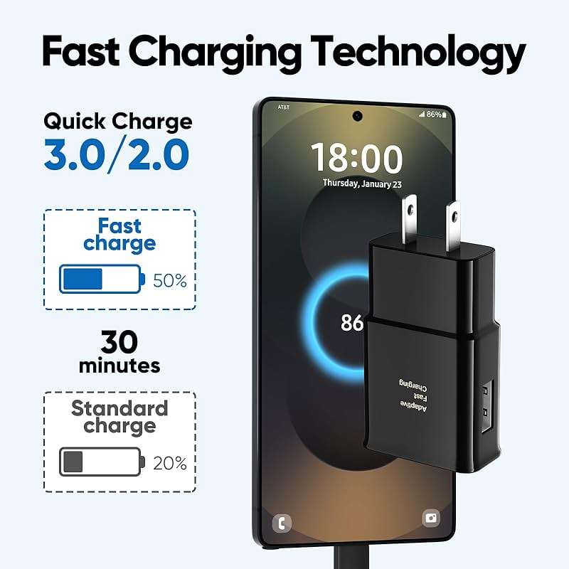 Android Phone Charger, Samsung Charger Fast Charging Cord with 6.6ft Type C Cable for Samsung Galaxy S26/S25/S24/S24Ultra/S23/S23 Ultra/S22/S21/S20/S20+/S10/S10+/S10e/S9/S9+/S8/Note 8/9/10/20 - Image 2