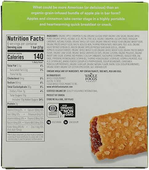 365 by Whole Foods Market, Organic Apple Cereal Bar 6 Count, 7.8 Ounce - Image 2